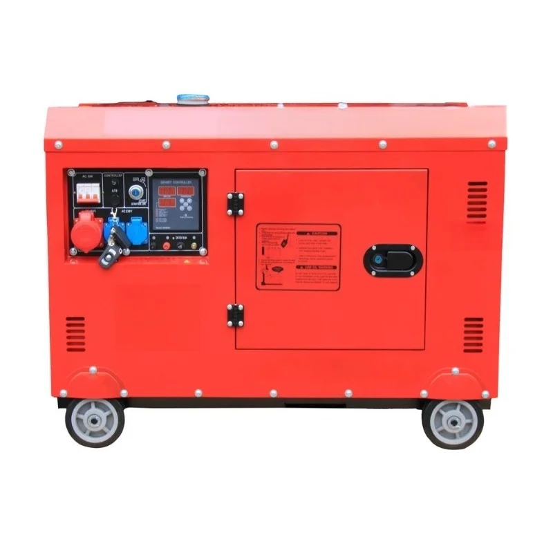 8KW Generator Air Cooled Portable Silent Diesel Double Cylinder 1100F Rated Voltage 230V DC Output with ATS