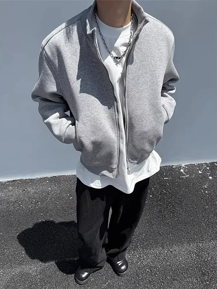 

Мужская толстовка на молнии с тяжелым весом Cleanfit, мягкая толстовка с воротником-стойкой, весна-осень, повседневный хлопок, полиэстер