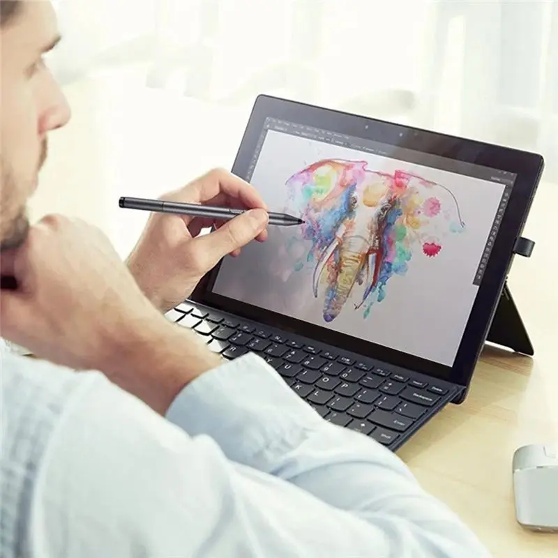 Stable- For Microsoft Surface 3 Pro3/4/5/6/Book/Laptop Capacitive Pen 1024 Levels of Pressure with Tip Extractor+Tip -Silver