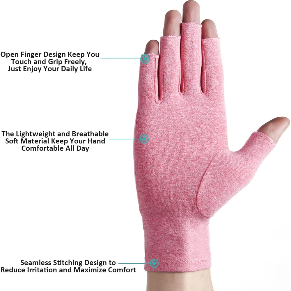 1 Paar Kupfer Arthritis Handschuhe Halb finger Handschuhe finger lose Handschuhe für Frauen Kompression shand schuhe für Arthritis,Carpel Tunnel Schmerzen