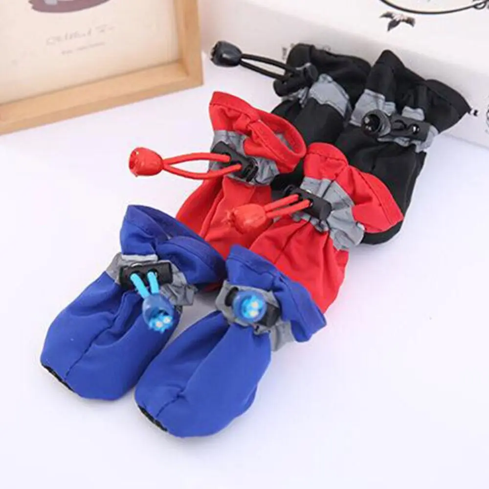 4Pcs Small Cats Waterproof Anti-slip Puppy Socks Pet Shoes Dog Shoes Pet Rain Shoes Rain Snow Boots