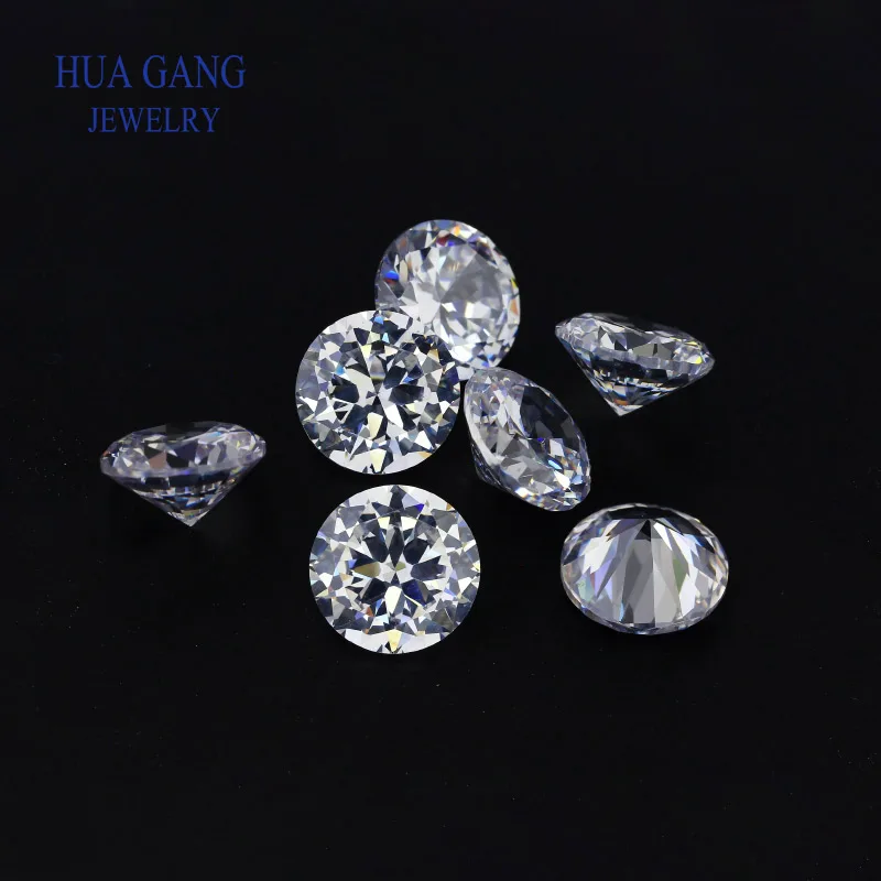 Big size 5A Quality Round Cut White Cubic Zirconia Bead Stones Loose CZ Stone Synthetic Gems 3~25mm