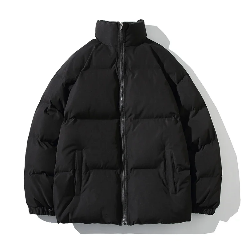 Parka décontractée à col montant pour hommes et femmes, manteau Harajuku épais, veste chaude, document solide, mode d'hiver, nouveau Streetwear