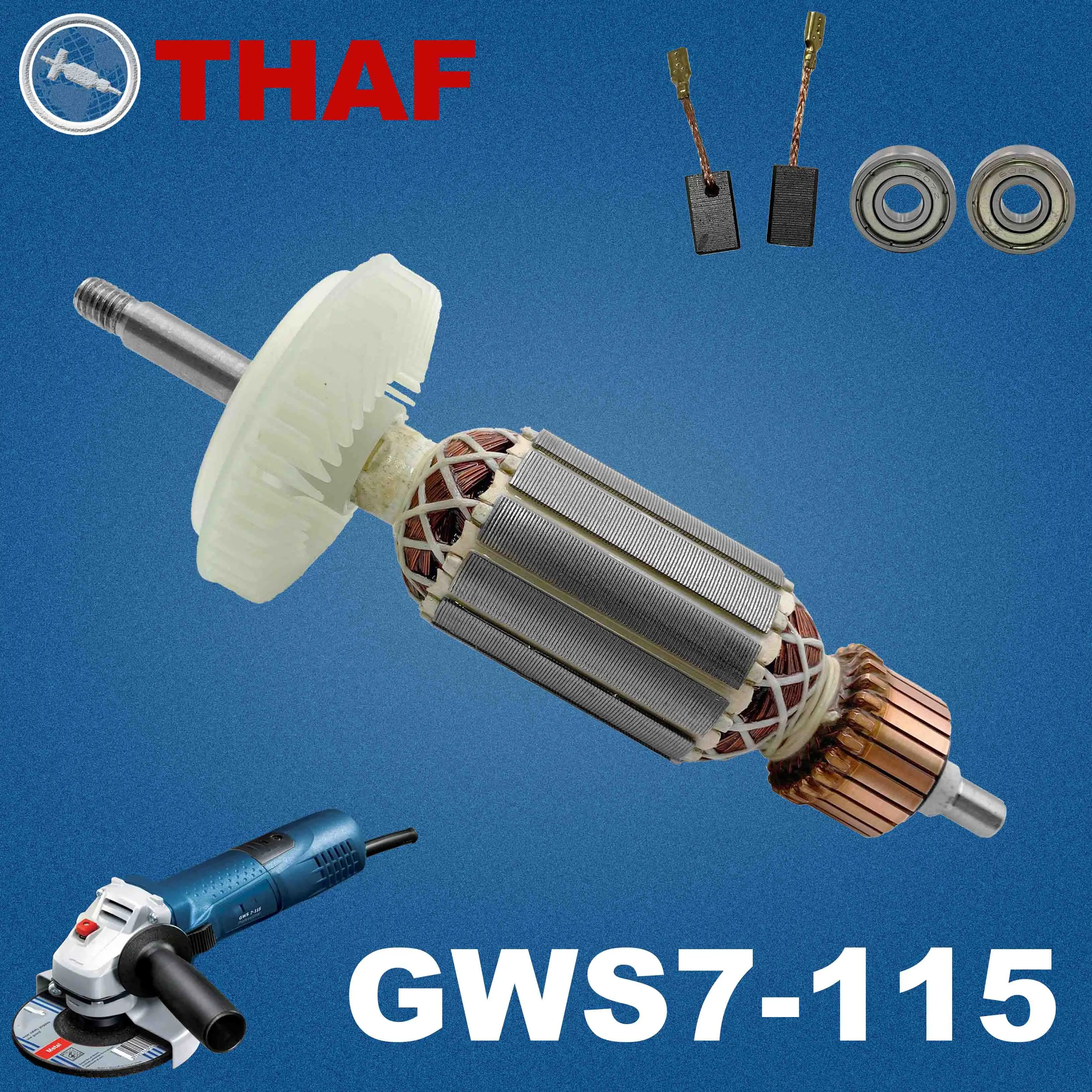 AC 220V 240V GWS7-115 Armadura Rotor para BOSCH Amoladora Angular Repuestos GWS 7-115