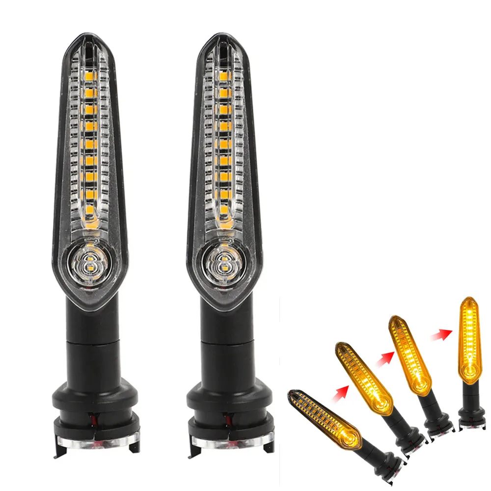 Motorfiets Led Richtingaanwijzer Licht Stromend Water Amber Voor Achter Knipperlicht Voor Yamaha Mt07 Mt03 Mt09 Tracer Xsr 700