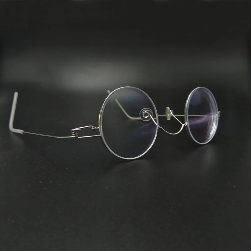 Montura de gafas sin tornillos circular personalizada hecha a mano Retro para hombres y mujeres con diámetro de 30.32.34.36.38.40.42.44 gafas de metal
