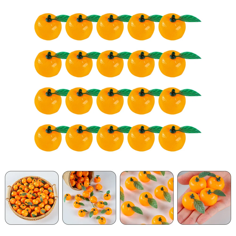 20pcs Artificial Oranges Models Fake Small Oranges Artificial Fruits Photo Props for Fruit Shop