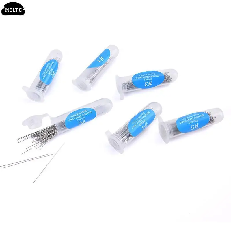 100Pcs/pack Insect Pins Specimen Needle Stainless Steel School Lab Entomology Needle With Tube Insect Obsvering Tool Set