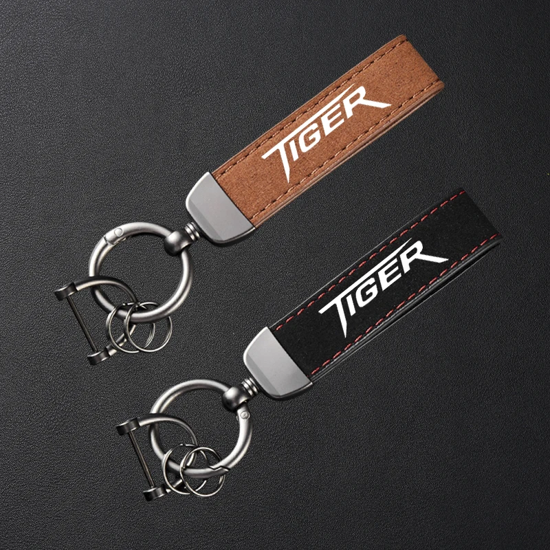 

For Triumph Tiger 800 900 GT PRO Rally Explorer 1200 XCA XR XRX XRT XCX XCA High-Grade Leather Suede Keychain Motorcycle Keyring