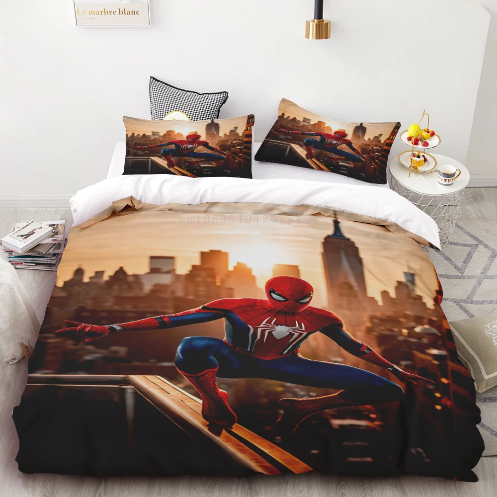 Duvet Cover Set Cool Spider-Man Bedding Set Miles Morales 3D Pillowcase Room Decor Queen Size Multi Size Kids Adult Gift