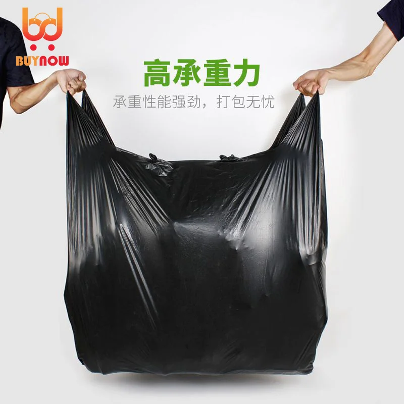 

Garbage bag black color home office portable thickened large black plastic bag extra thick kitchen vest small medium size