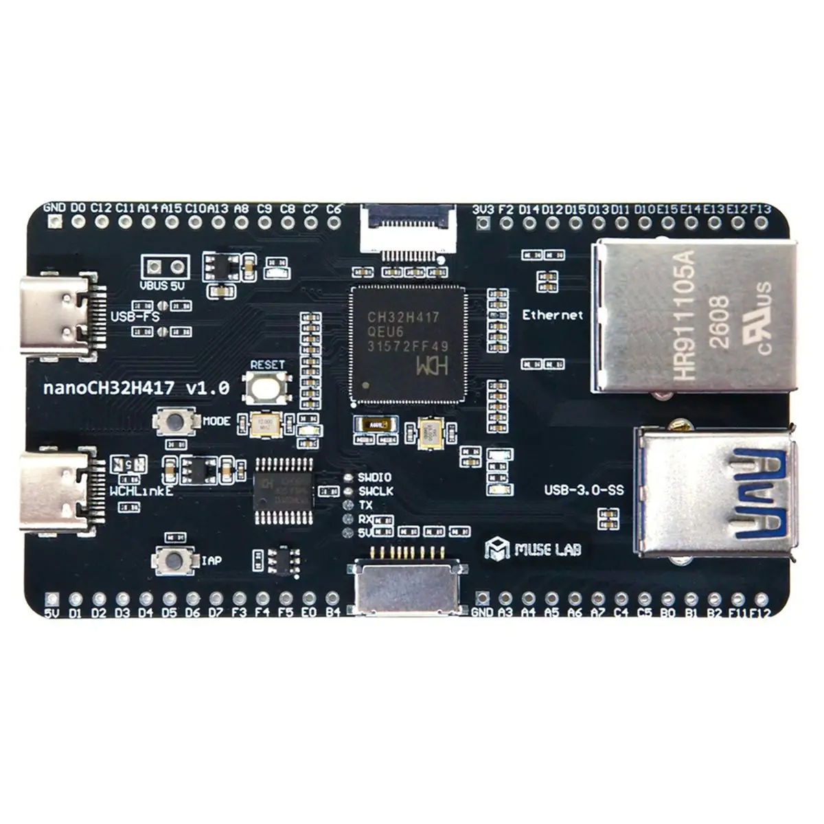 A72U NanoCH32H417 Development Board WCH RISC-V Dual TYPE-C Interface USB 3.0 Super Speed 5Gbps 100Mbps Ethernet Open Source