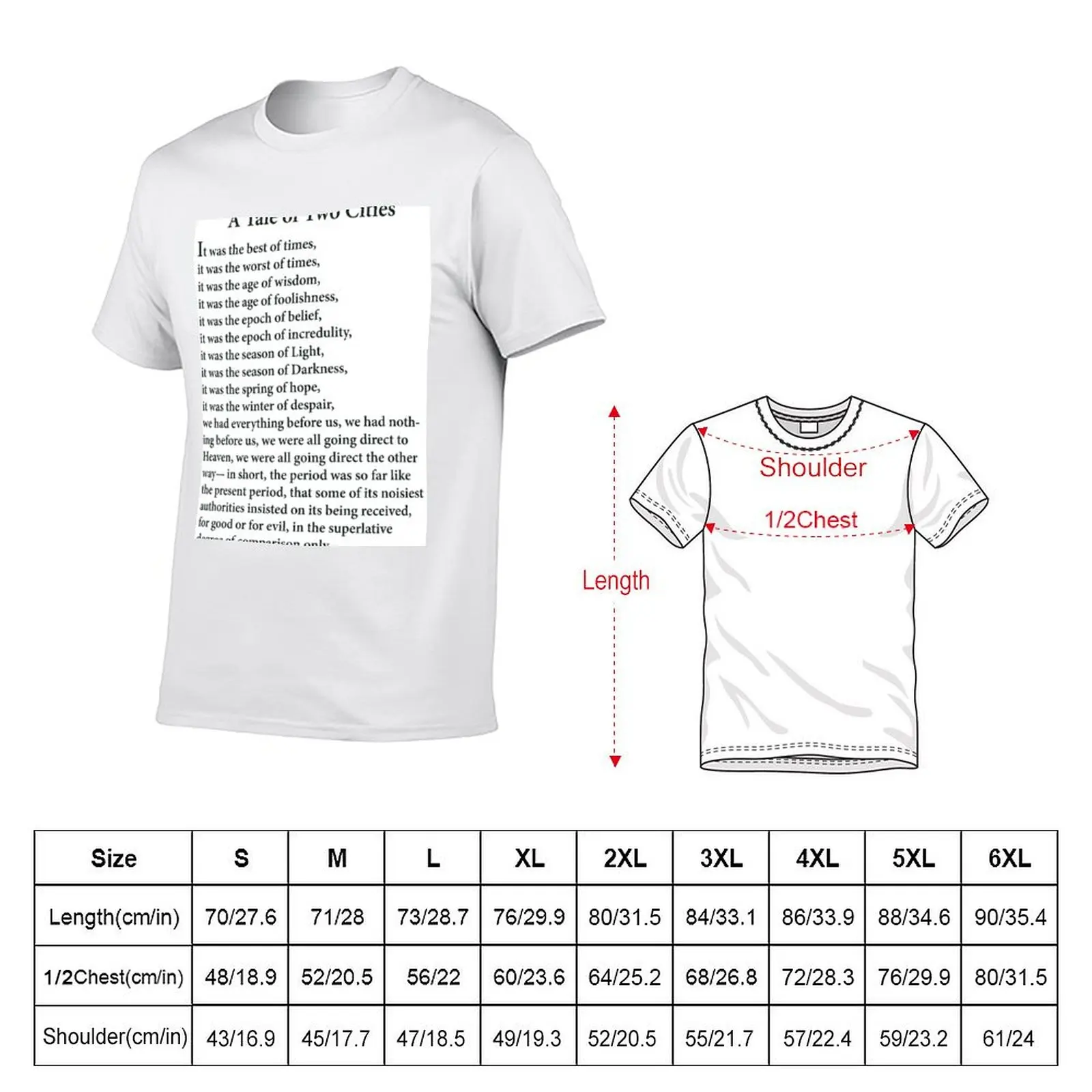 A Tale of Two Cities T-Shirt man t shirt cotton high quality funny t shirts dark humor man t shirt luxury T-shirt