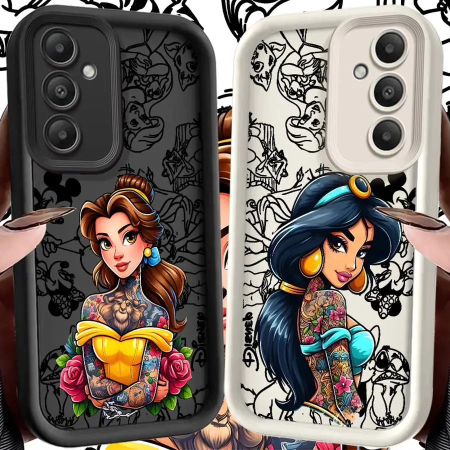 Disney Tattoo Princess Soft Cover Phone Case for Samsung Galaxy S26 Ultra S24Ultra S20FE S25 Edge S21 S24 Plus S23 FE S22 S25FE