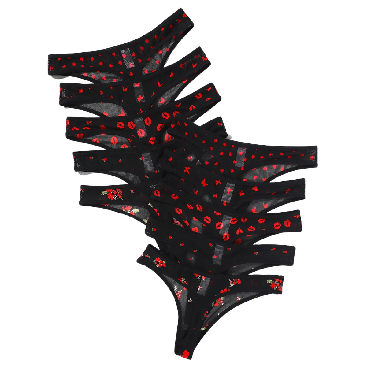 

10 шт./упак. 2026 Модные новые трусики-стринги для женщин, дышащие, удобные, элегантное сексуальное нижнее белье