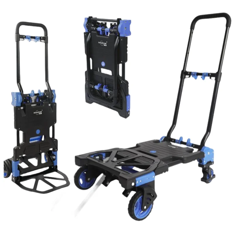 

Folding Trolley for Luggage, Portable Handcart, Home Flatbed Trailer, Shopping Cart