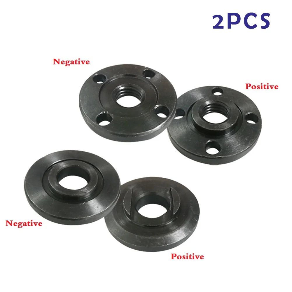 2Pcs/set Thread Replacement Angle Grinder Inner Outer Flange Nut Sets Tool 40mm Diameter For 14mm Spindle Thread