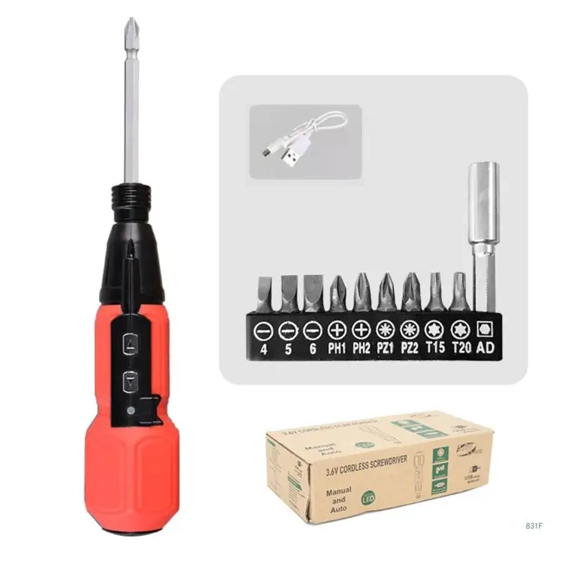 3.6V Cordless Electric Screwdriver Rechargeable Portable Rotary Home Gadget Automatic Manual Electric Screwdriver