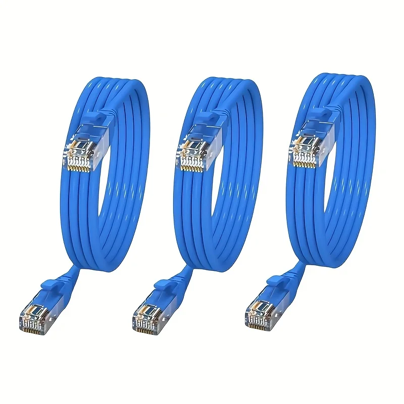 كابل إيثرنت Cat6 3 قطع، رقعة شبكة أسود/أزرق/رمادي، سلك RJ45 بدون مخاطر بسرعة 1 جيجابت في الثانية بسرعة 250 ميجاهرتز