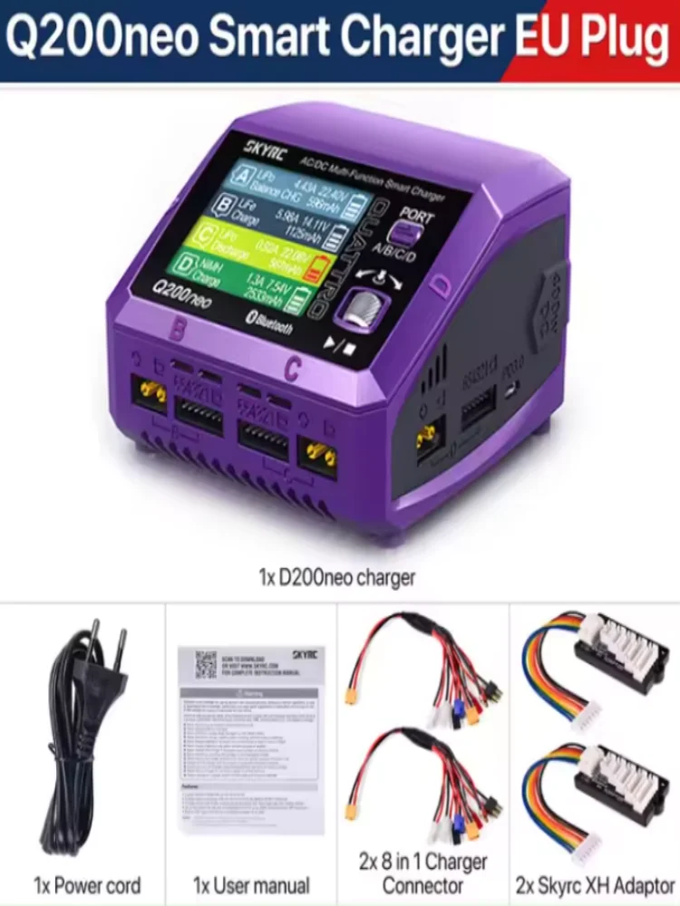 SkyRC Q200neo 4-channel intelligent balanced Charger AC200W DC400W 4 Output Ports AC/DC Smart power supply Charger