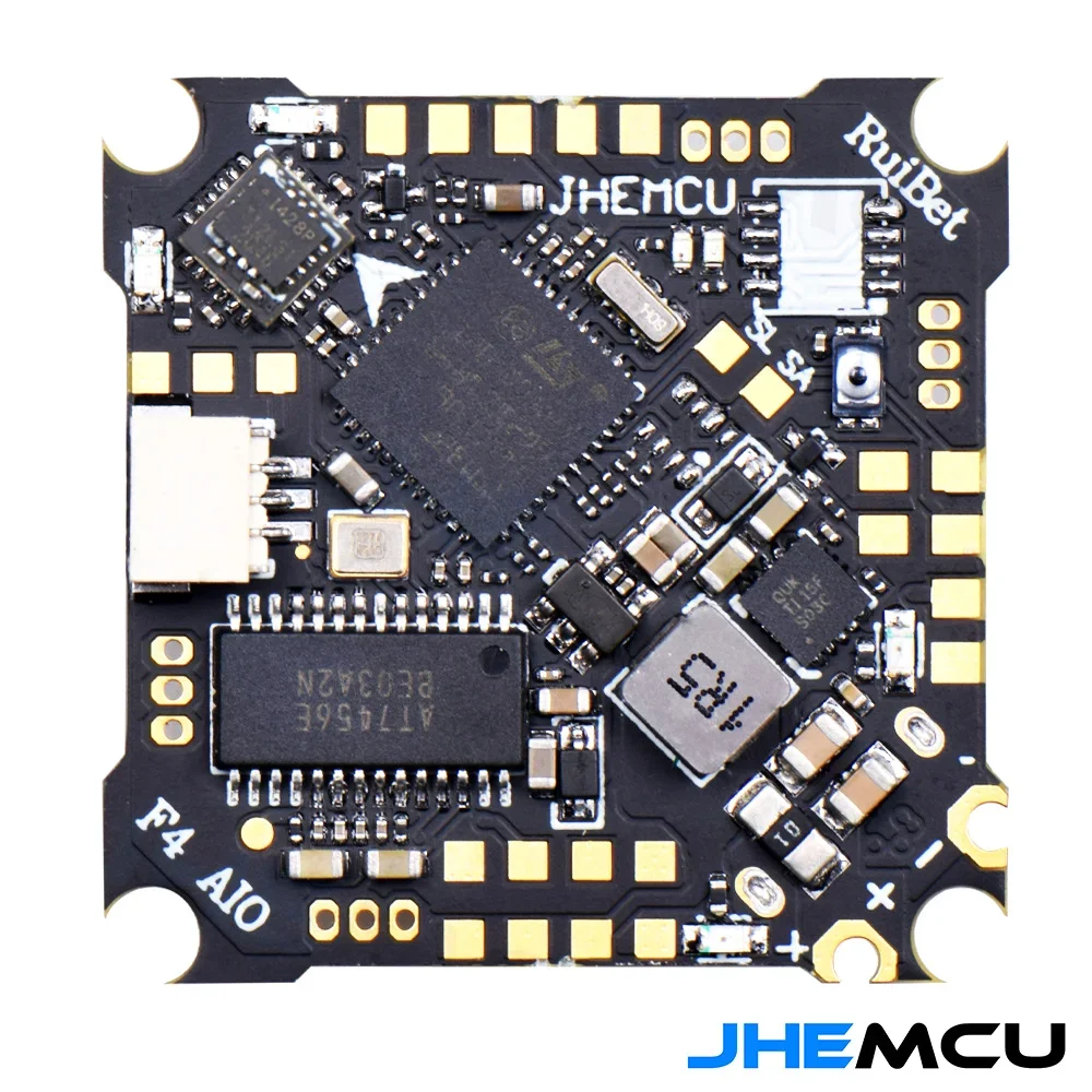 Jhemcuフライトコントローラーforrc fpvフリースタイルtinywhoopドローン、blhelis、esc 1-2s、4in 1、25.5x25.5mm、f4 aio、f411、12A