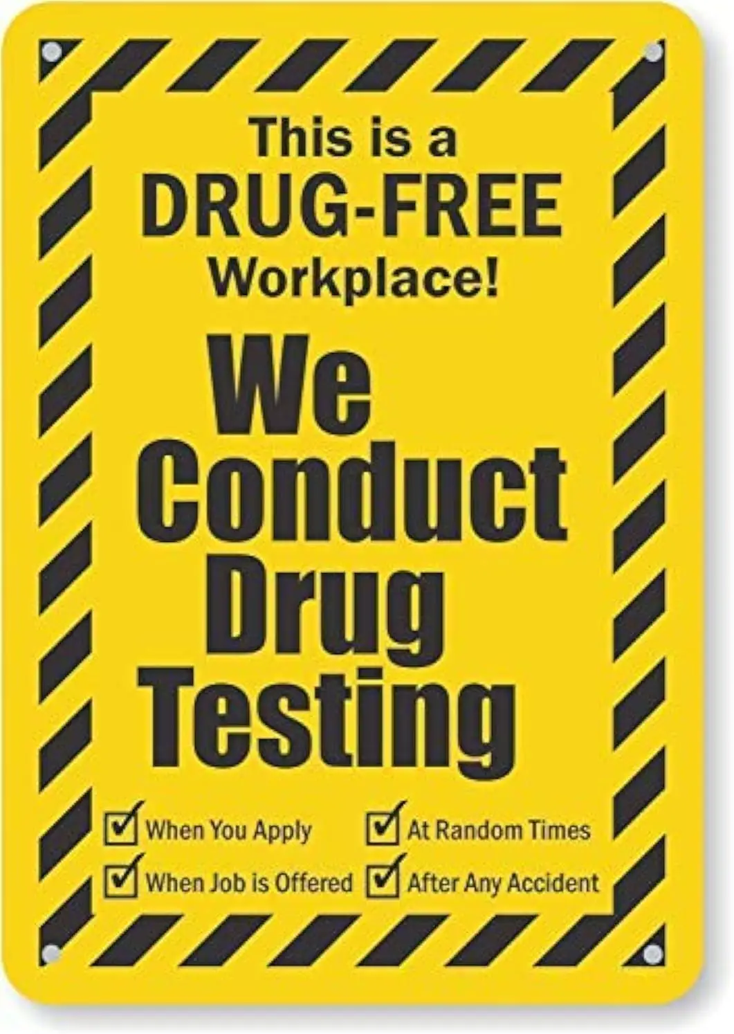 DAOLEG This is A Drug Free Workplace! We Conduct Drug Testing Sign 12 x 8 Inches Tin Sign Metal sign