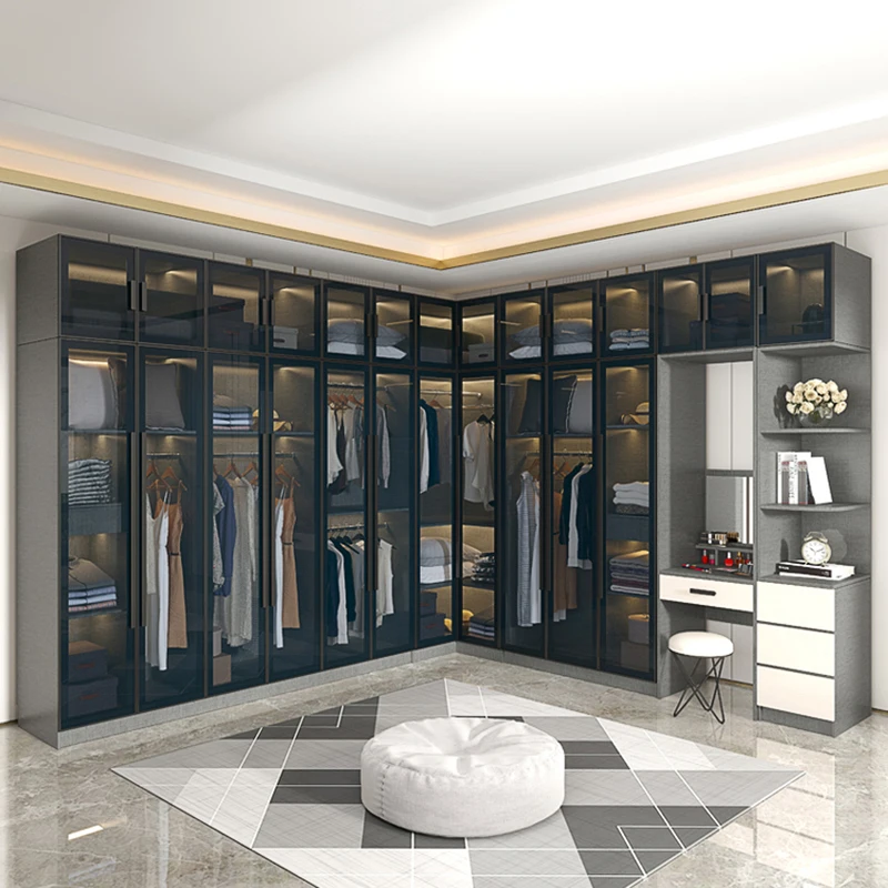 

fgCustom Wardrobes Luxury Transparent Space Saving Wardrobes Glass Door Wardrobes Bedroom Furniture bedroom furniture closet^