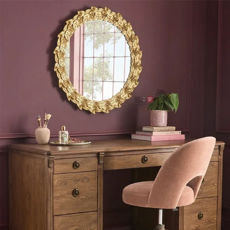 Fireplace creative decorative mirror French retro makeup mirror wall hanging living room wall