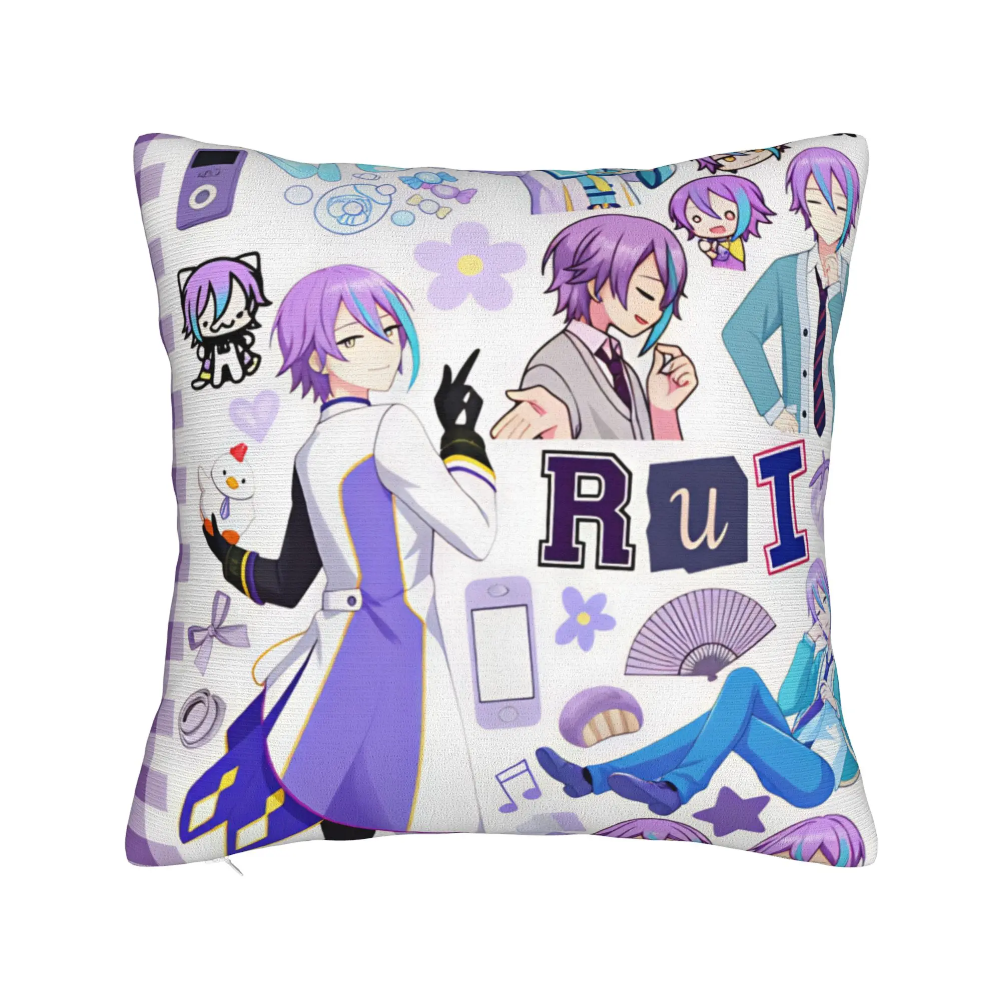 Pillow Cover Project Sekai Rui Kamishiro Anime Game  Funny Pillow Case For Sofa Bedroom Home Decor Pillowcases