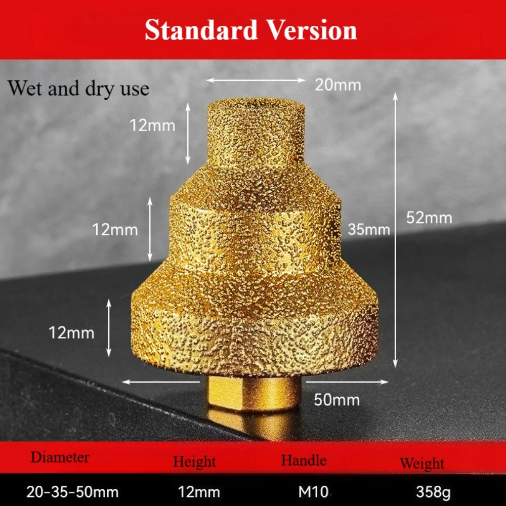 M10 Diamond Chamfer Router Tower Drill Brazed Pagoda Drill Bit Tile Stone Rock Plate Drill Reaming Integrated Bit Tools