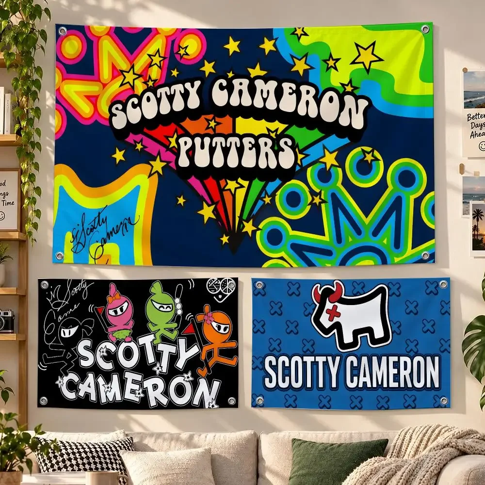 Scotty Cameron Golf Logo Luxury Flags Banner for Camping Decoration Outdoor & Garage Wall Hanging Decorations