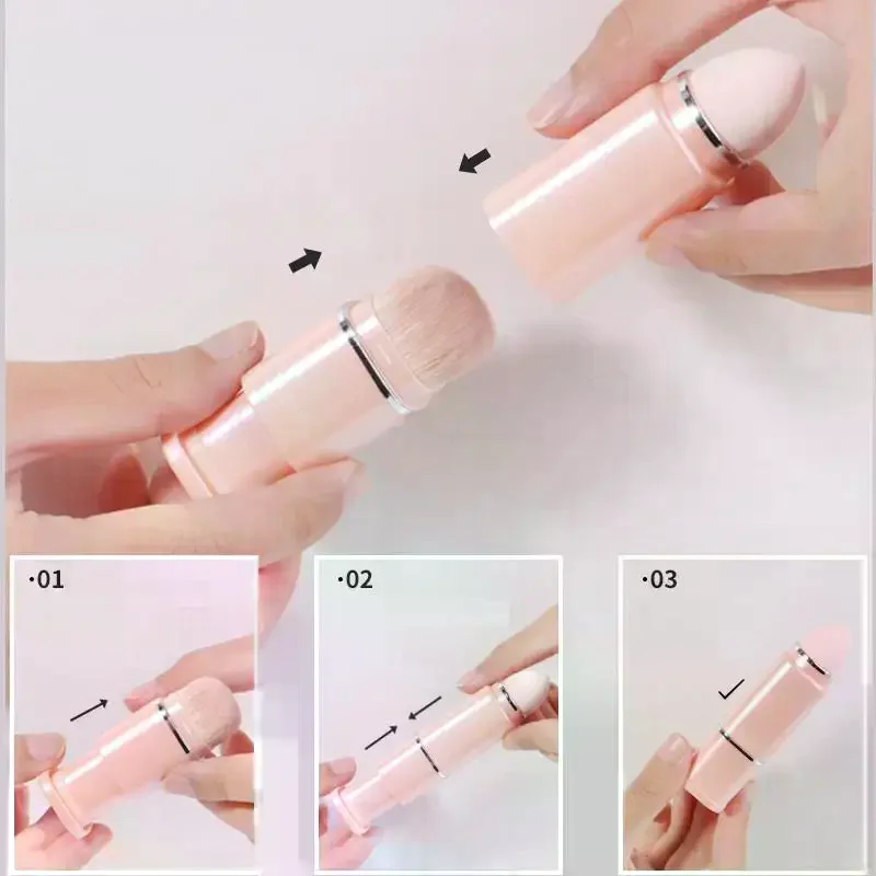 8 In 1 스퀘어 휴대용 텔레스코픽 브러쉬 메이크업 브러쉬 세트 아이 섀도우 브러쉬 컨실러 뷰티 브러쉬 도구 메이크업 브러쉬