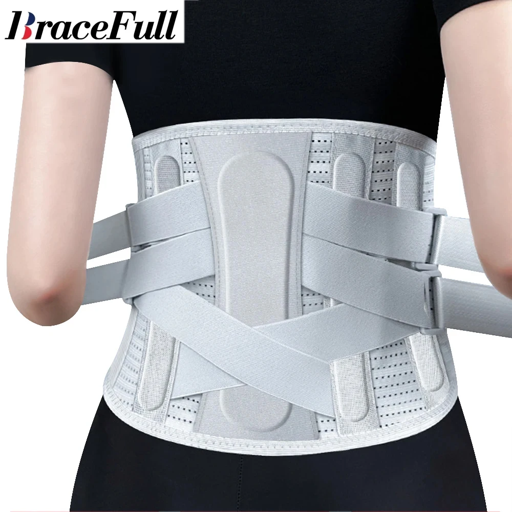 

Lower Back Brace with 6 Stays Anti-skid Orthopedic Lumbar Support Breathable Waist Support Belt with Back Support Bar for Pain