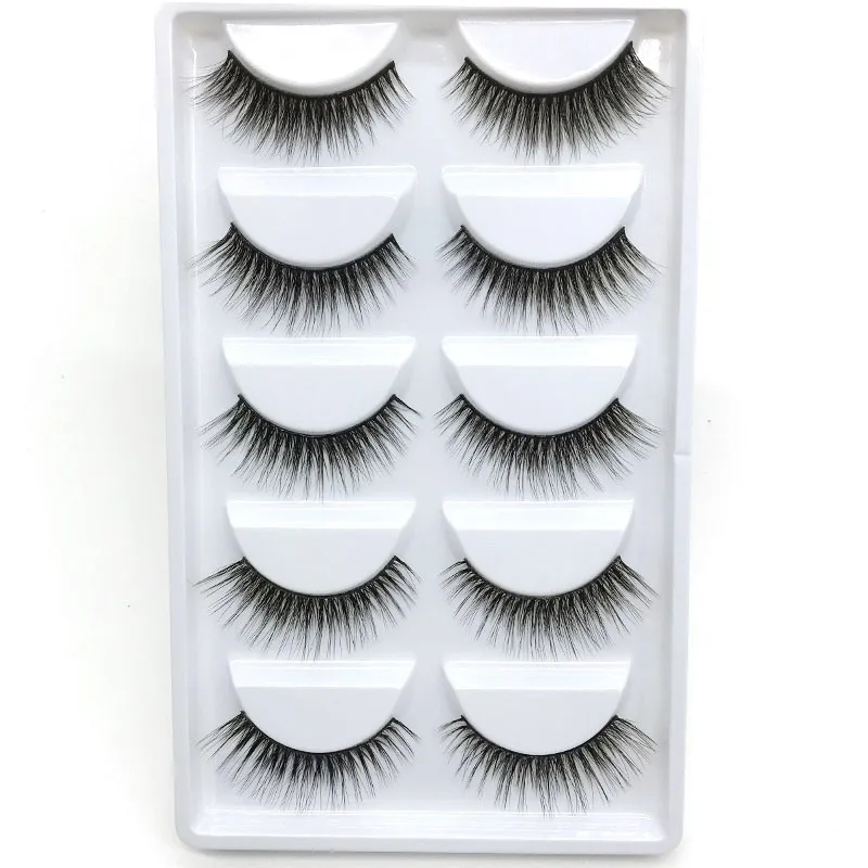 The most popular 3D E series 28 styles 5pairs/set 3D mink False EyeLashes 5 Pairs 3D Natural Long faux mink Eyelashes