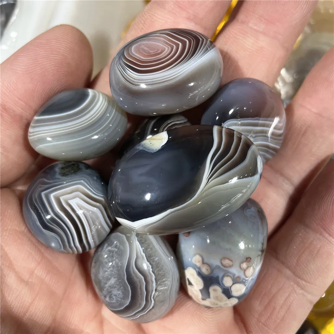 

500G Gemstones Sell In Bag 2-3.5CM Natural Sardonyx Crystals Tumbles Palm Stones Lace Agate Ornaments Modern Charms Indie Jewel