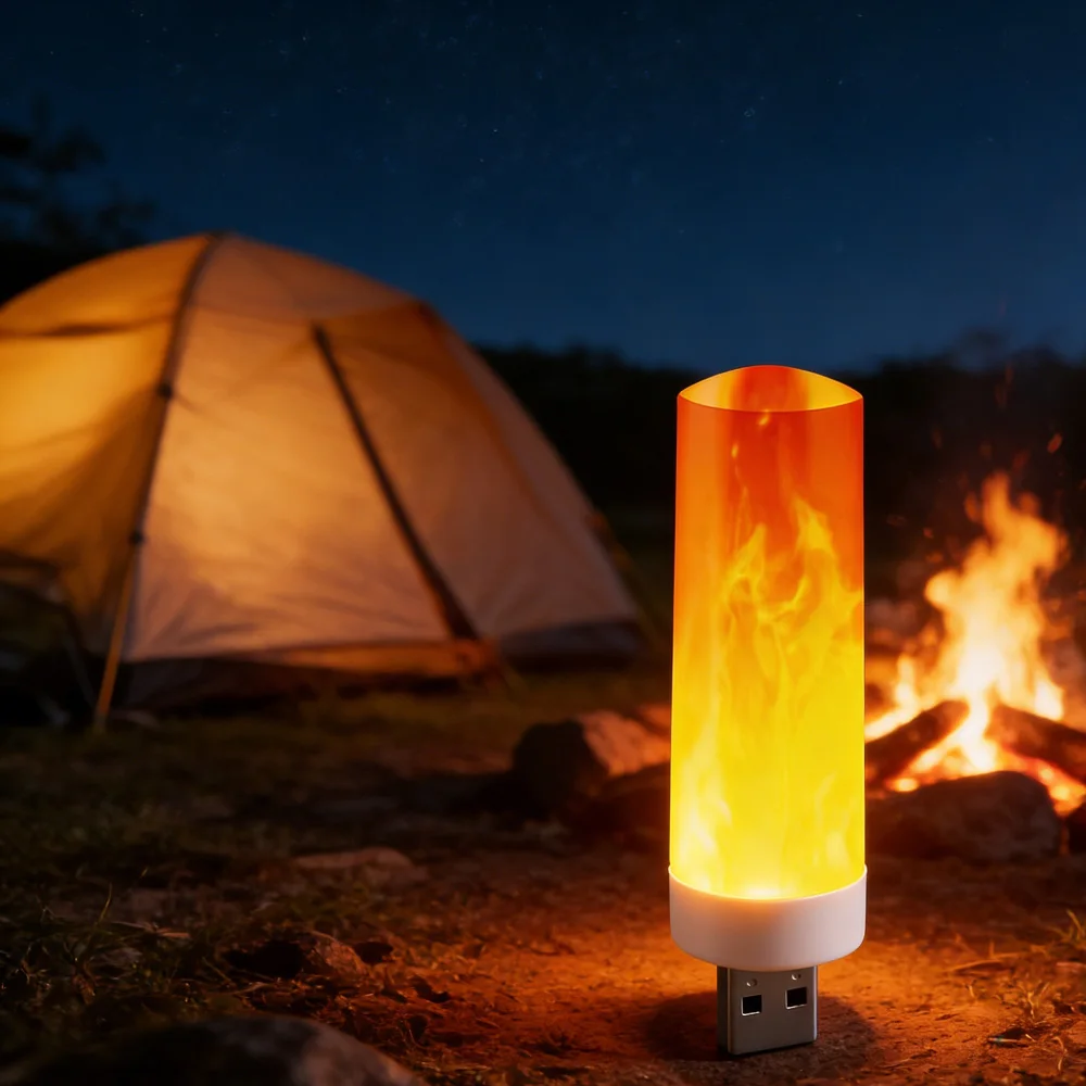 5 فولت USB لهب تأثير لمبة الخفقان جو النار مصباح توفير الطاقة طويلة الأمد غرفة نوم المنزل حفلة عطلة الديكور