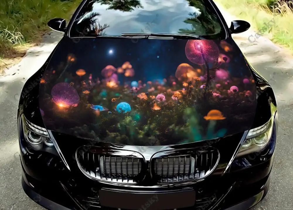 jellyfish Car Hood Decal Vinyl Sticker Graphic Wrap Decal Graphic Hood Decal Accessory Fits Most Vehicles