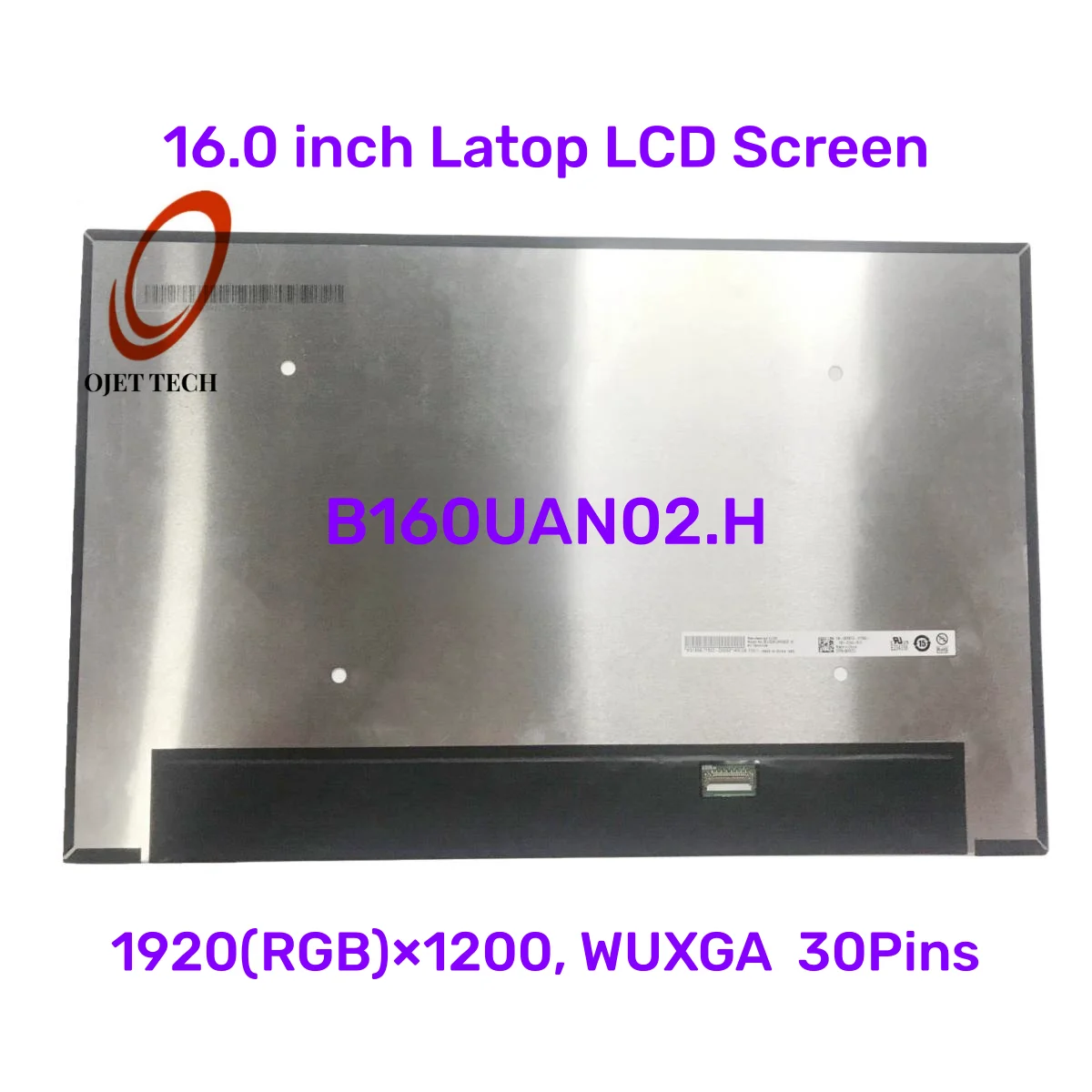 

16.0'' B160UAN02.H Laptop LCD Screen Display Panel Matrix 1920*1200 EDP 30 Pins 100% sRGB