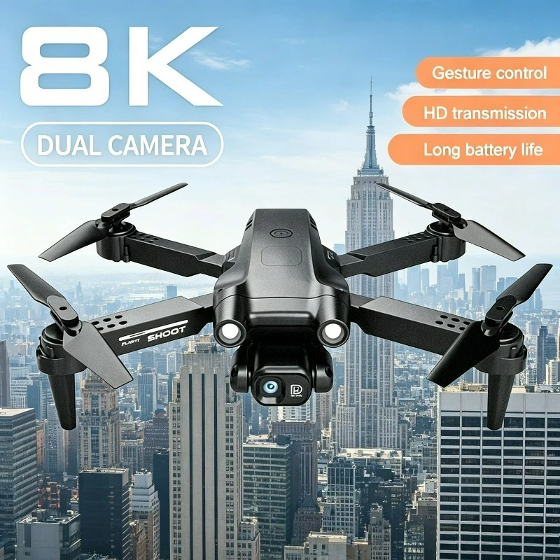 GT2 Mini Drone GPS 8K Camera, 4K HD, Foldable RC Quadcopter, 1.5km Control Range, Gift Toy for Beginners, Adults, Kids