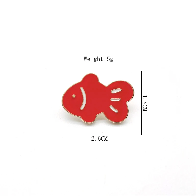 Cartoon Cute Animal Sea Life Enamel Brooch Red Good Luck Goldfish Koi Alloy Pins Badge Clothes Accessories Fashion Woman Jewelry