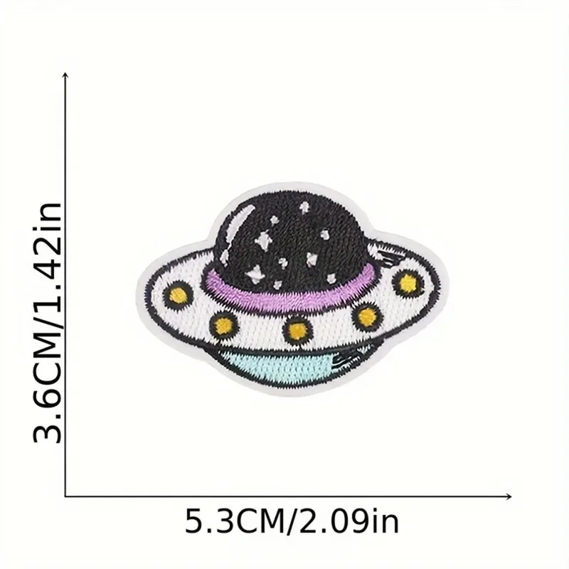 1 pz Patch adesivi ferro sulle toppe per abbigliamento cucito astronauta spazio ricamo fusibile Applique Badge borsa decorazione strisce