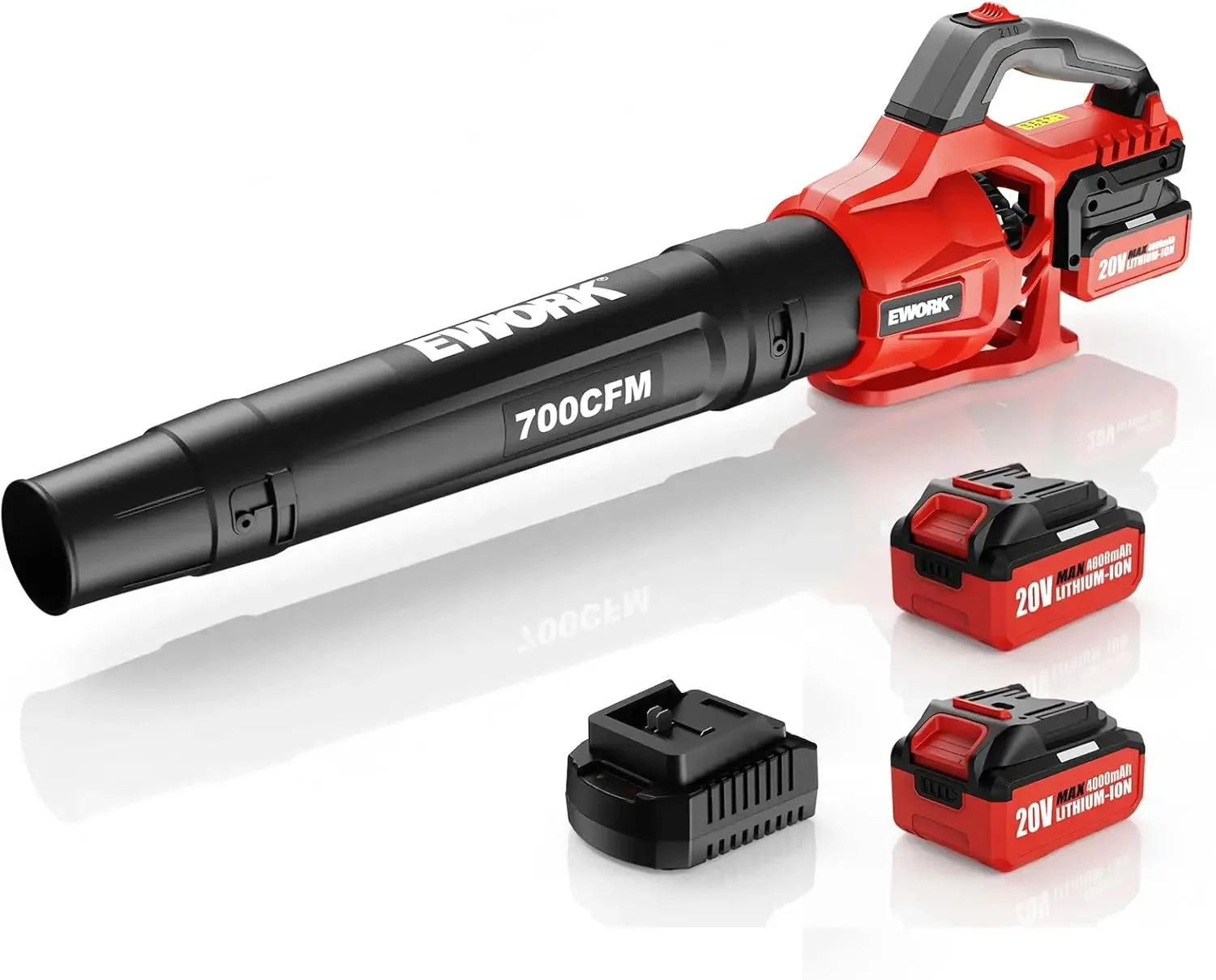 

Cordless Leaf Blower 700CFM 200MPH, Heavy Duty Electric Blower with 2x4.0Ah Batteries & Fast Charger, 2-Speed Adjustable for