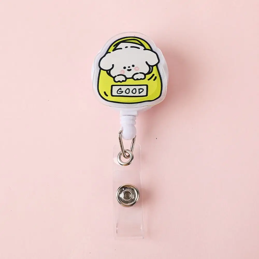 Easy To Pull Badge Holder Clips Cute Colors Exhibition Enfermera Retractable Badge Reel Acrylic Name Card ID Card Holder