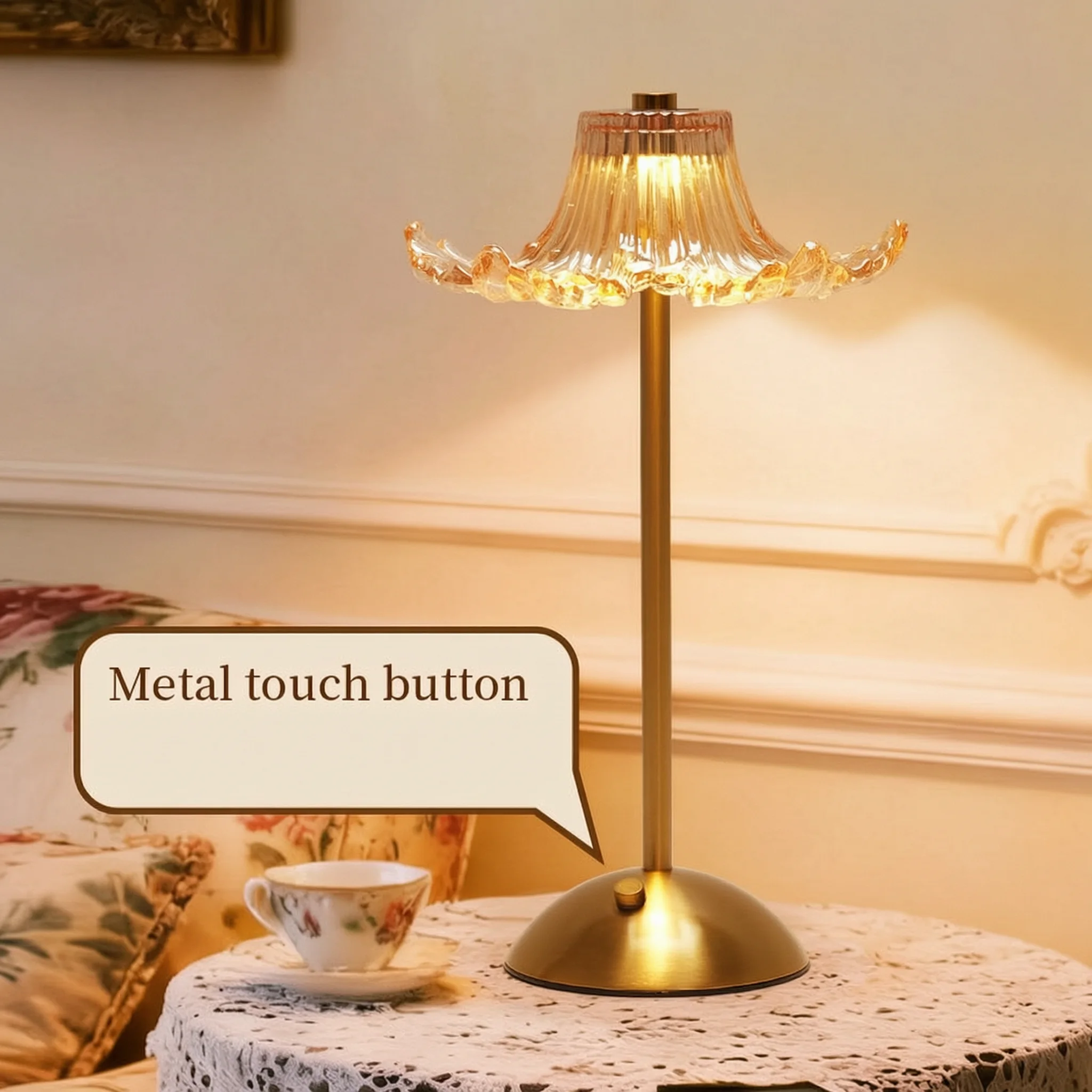 Luxury American Style Glass Crystal Table Lamp Bedside Nightstand Light Decorative Accent