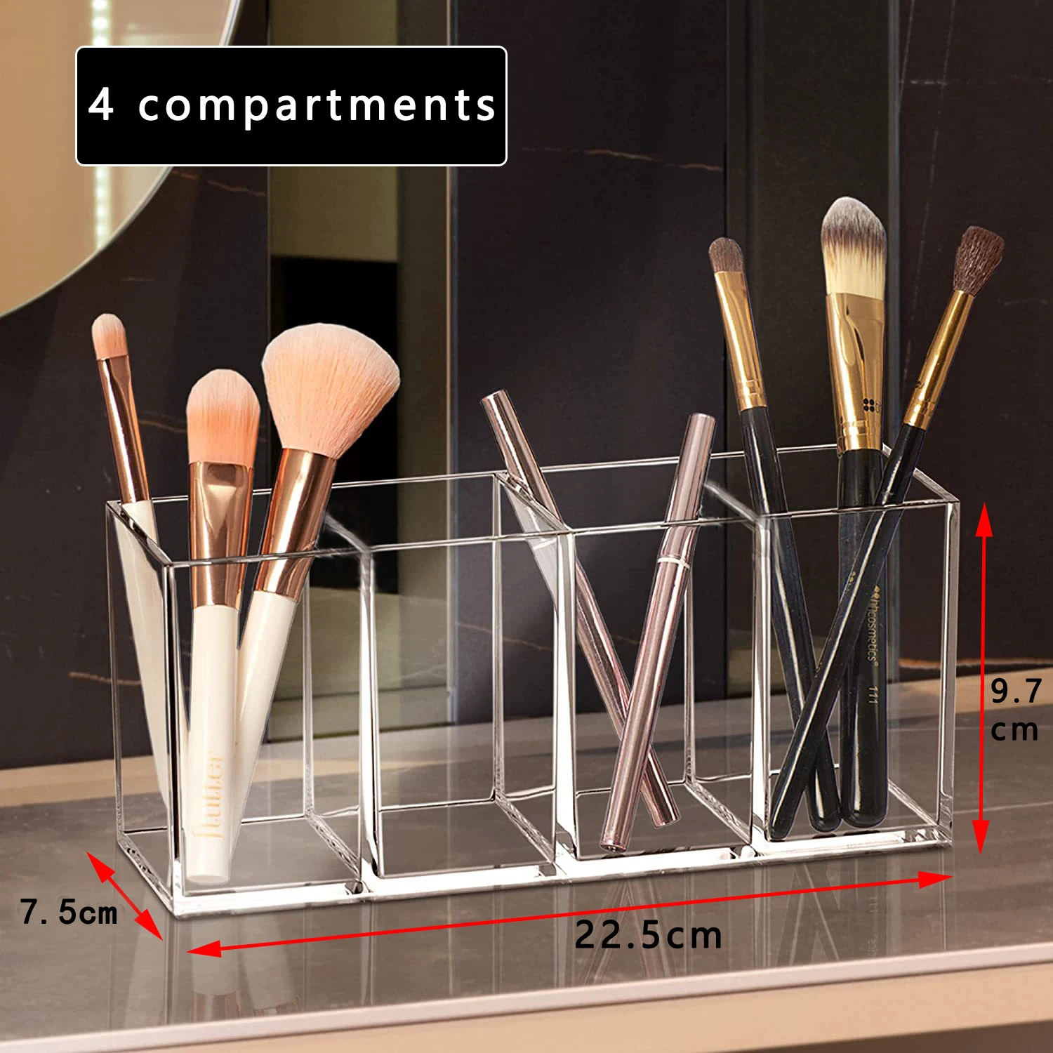 New 1 to 4 Grids Makeup Brush Holder Makeup Organizer Cosmetic Storage Box Lipstick Eyebrow Pencil Stand Transparent Plastic Box