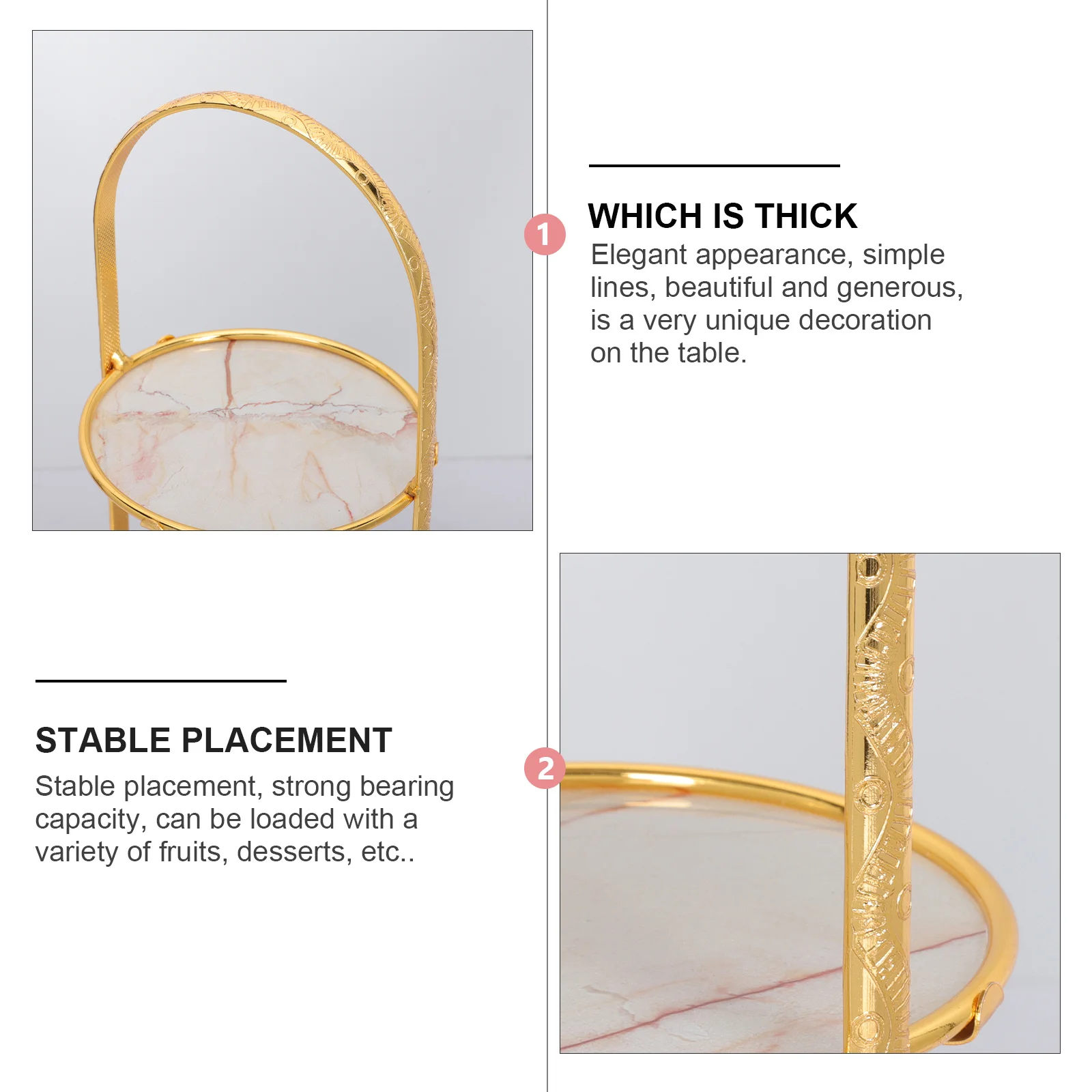 

Трехслойный держатель для торта, изысканное качество изготовления, офисная башня для кондитерских изделий, подходит для свадьбы, дня рождения, домашнего использования, тарелка с фруктами