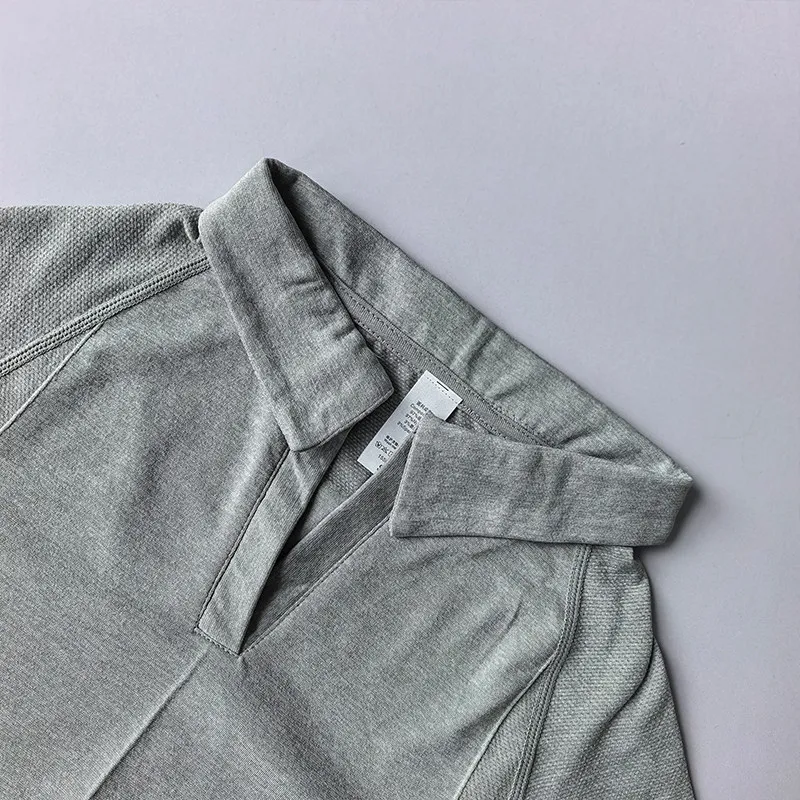 Sommer-Poloshirt mit Kragen, atmungsaktive Tennisbekleidung, Outdoor-Fitness-Sportbekleidung, Damen-Pilates-Yoga-Laufshirt, schnelltrocknendes Tennis-T-Shirt – Detail 10