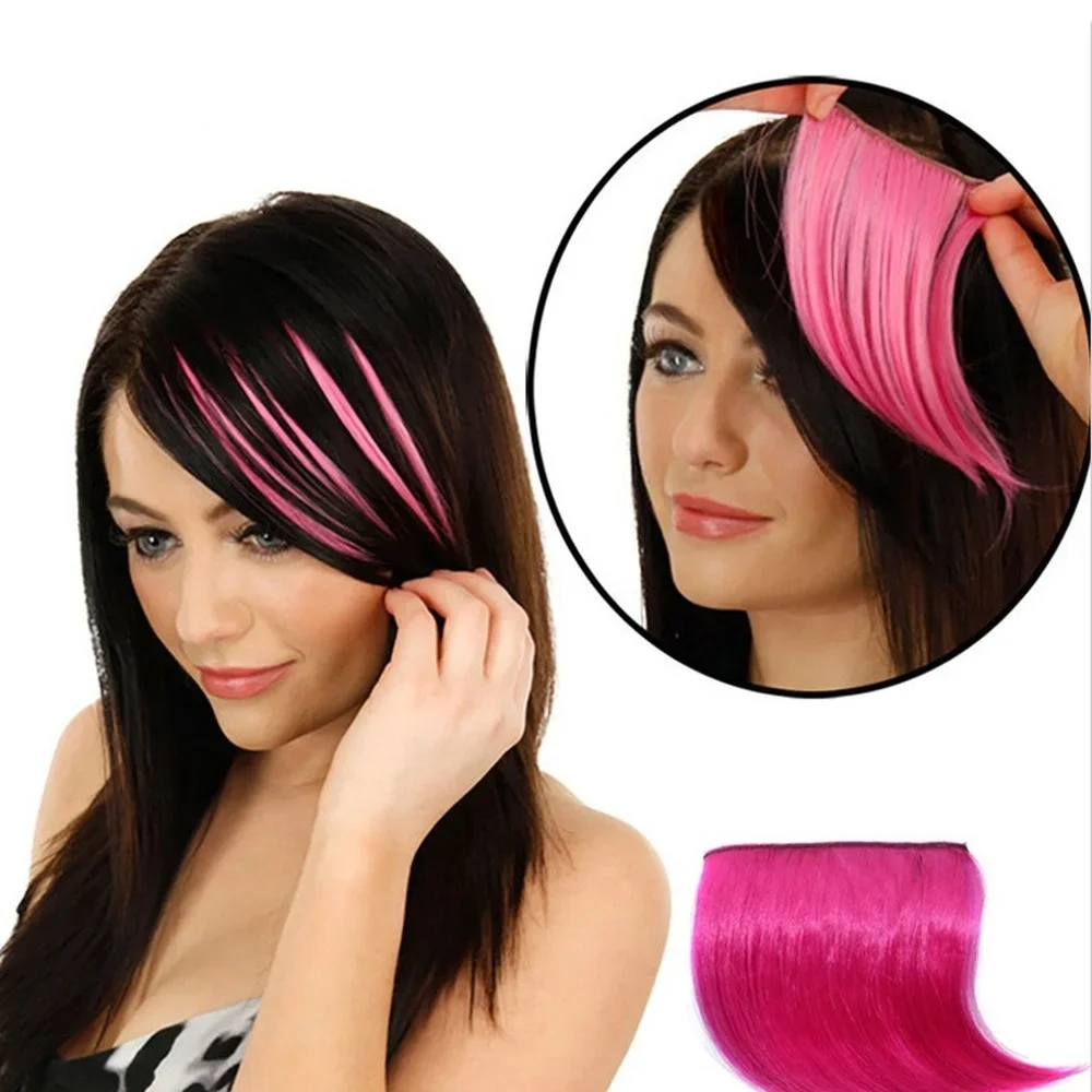

Fashion High Temperature Synthetic Hair Bangs Pure Color Natural Invisible Fake Fringe Clip In Hair Fringe