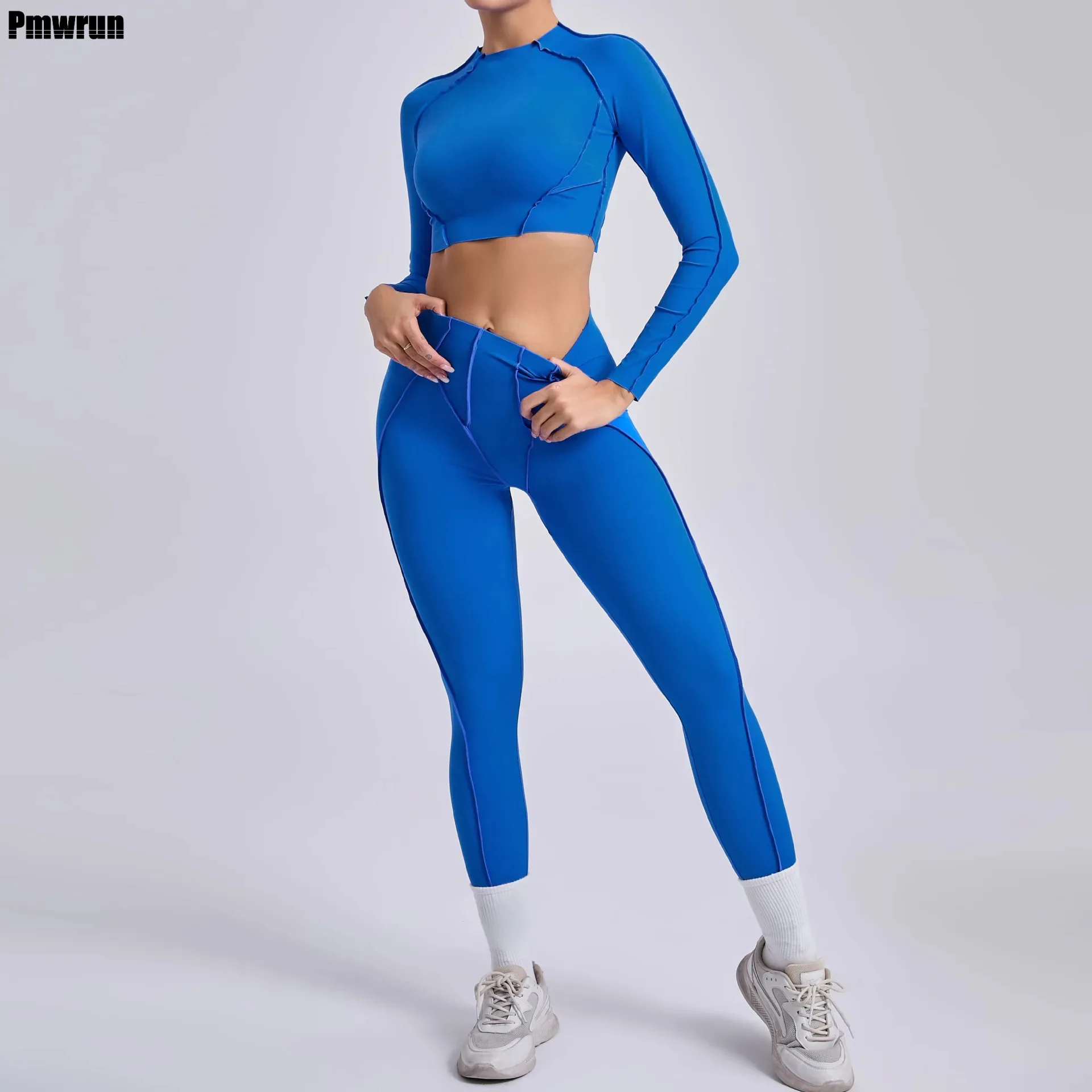 

Yoga Set 2 Pieces Workout Tracksuits Gym Clothes Sportswear Yoga Suits For Women Fitness Set Sports Long Sleeved Gym Leggings