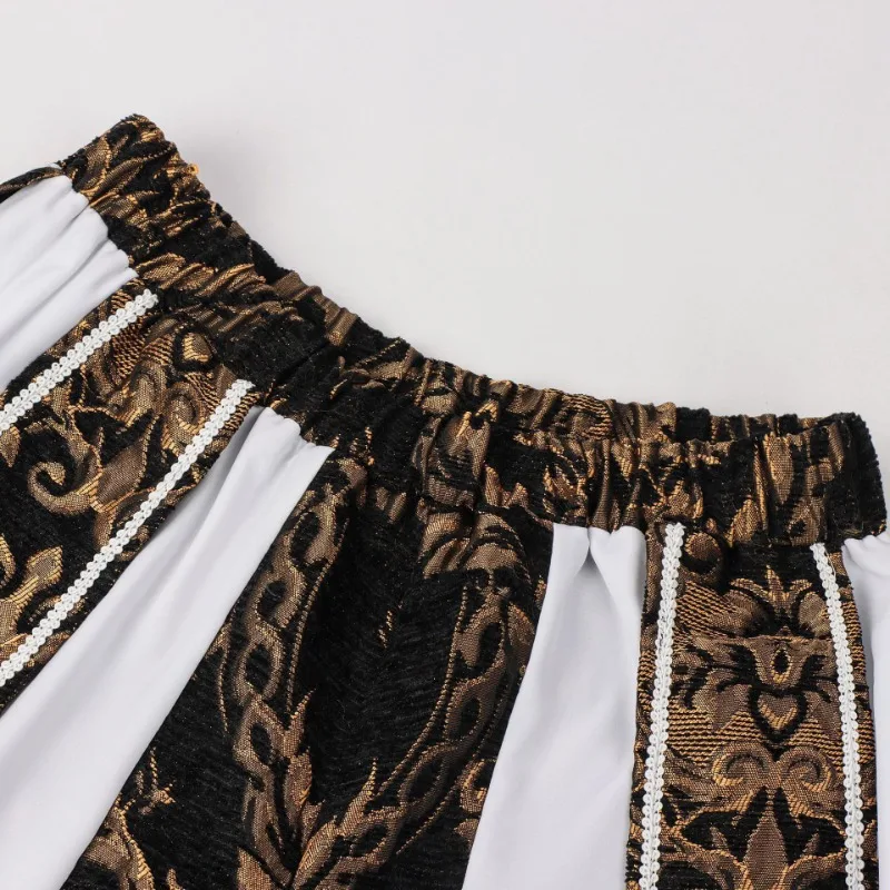 أزياء الأداء الأوروبية والأمريكية عصر النهضة الأمير الملك سترة مزدوجة اليقطين السراويل البرنز الرجال بدلة من قطعتين